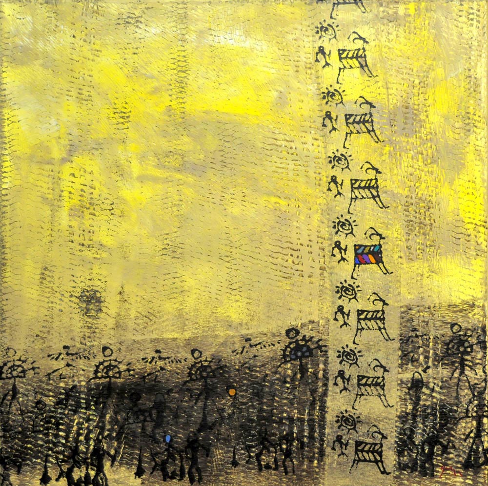 Ghyczy Gyorgy igy irtunk regen irasgyakorlat (akril, vaszon, 80x80 cm)
