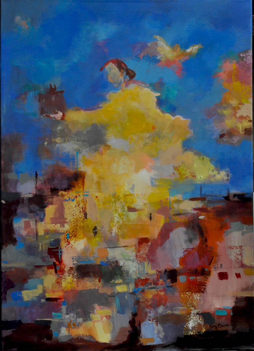 Nagy Erno_Az orszag felajanlasa (akril, vaszon 70x50 cm)
